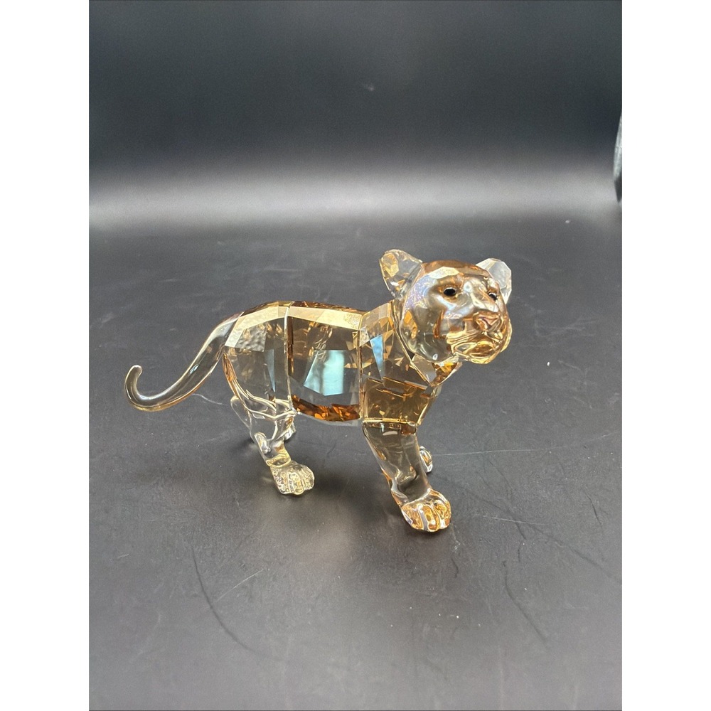 Swarovski SCS 2010 Standing Tiger Cub 1051686 Golden Crystal Box COA